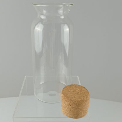 Pote de Vidro Borossilicato 850ml com Tampa de Cortiça Transparente