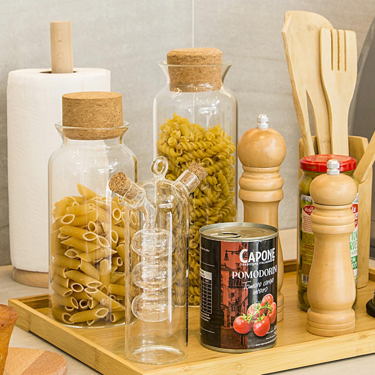 Pote Hermético Borossilicato 1,1L com Tampa de Cortiça Transparente 25x9x9cm