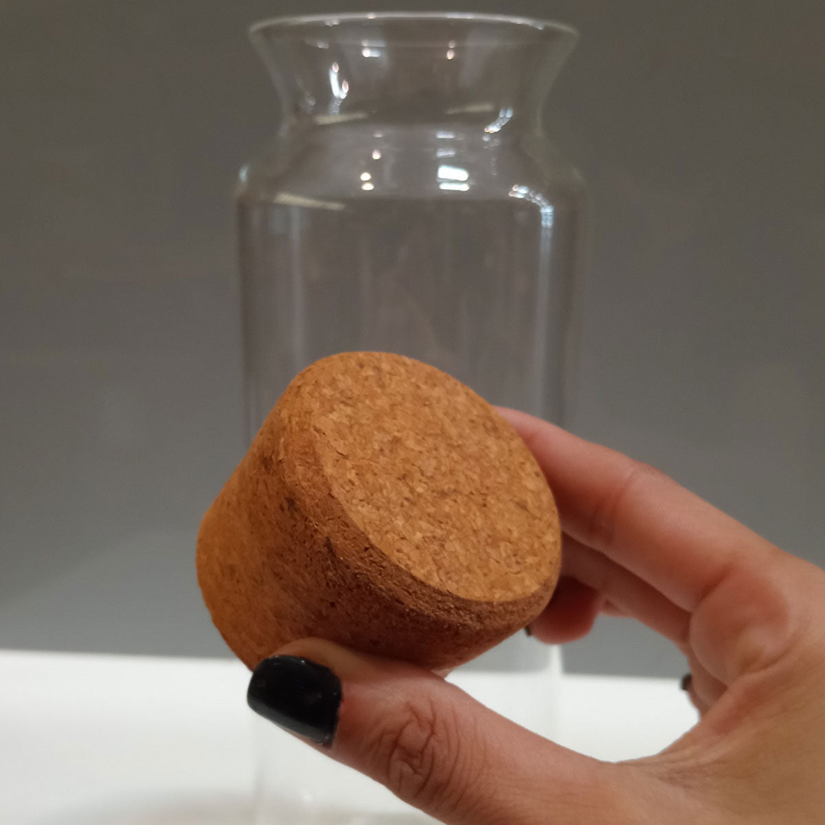 Pote Hermético Borossilicato 1,1L com Tampa de Cortiça Transparente 25x9x9cm