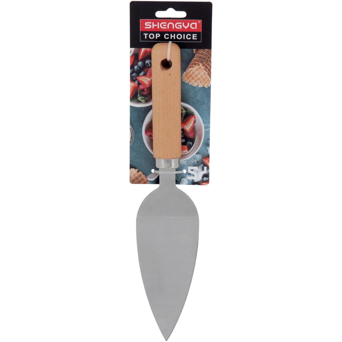 Espátula de Bolo Inox com Cabo de Madeira 25x6x2cm Prata/Madeira