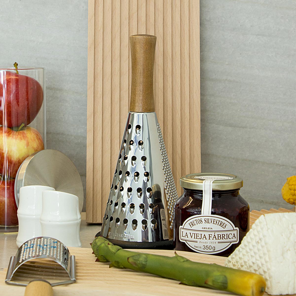 Ralador Inox 24cm para Queijos e Legumes - Utensílio de Cozinha