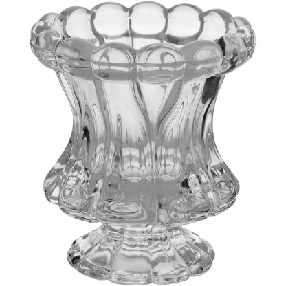 Castiçal de Vidro Transparente 9x8cm - Decoração Elegante para Velas