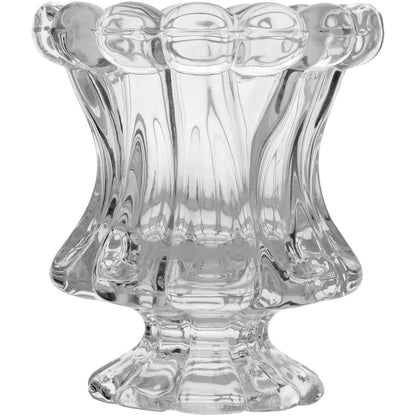 Castiçal de Vidro Transparente 9x8cm - Decoração Elegante para Velas