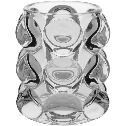 Castiçal Porta Velas Vidro Transparente 9x9cm Elegante e Durável