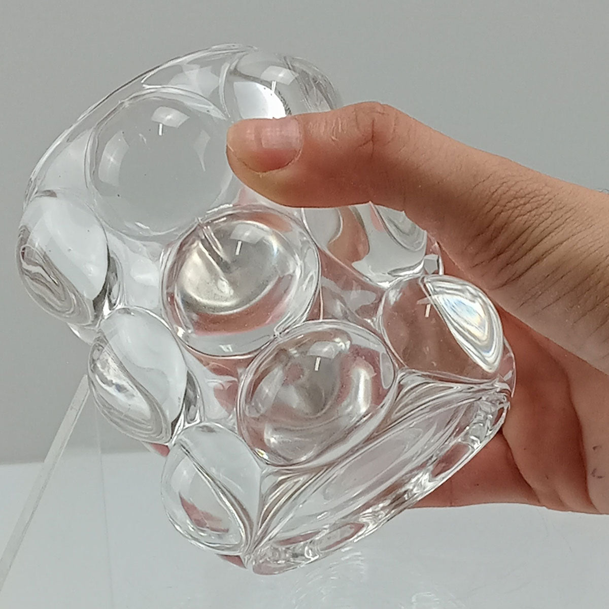 Castiçal Porta Velas Vidro Transparente 9x9cm Elegante e Durável