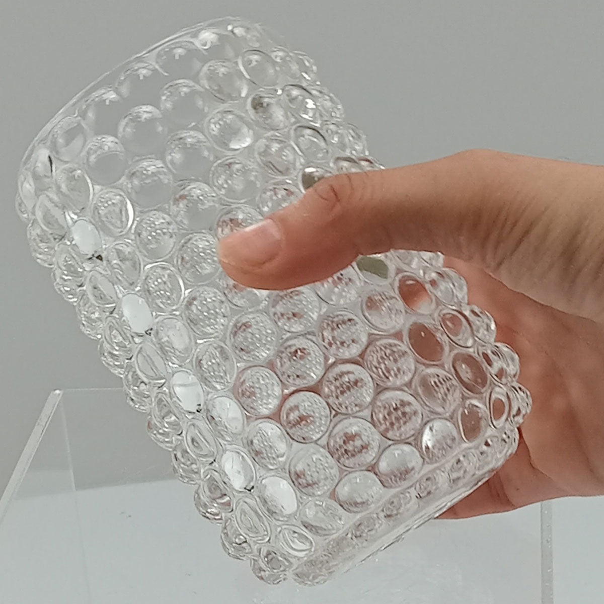 Castiçal Porta Velas Vidro Transparente 12x8cm - Decoração Elegante