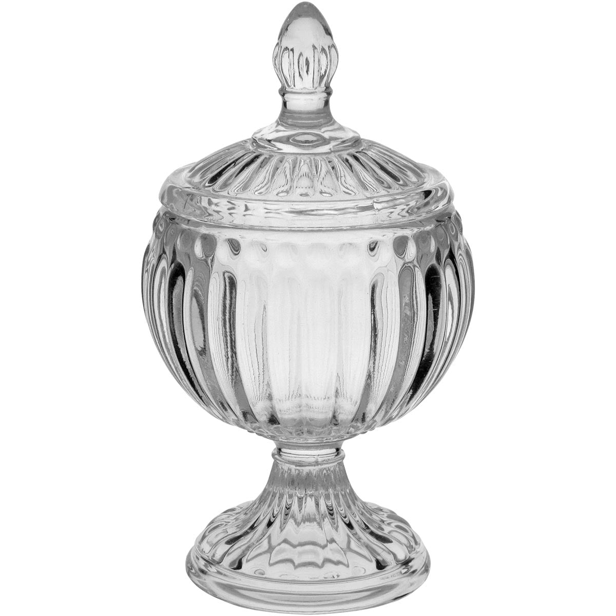 Potiche Ballon de Vidro Transparente 15x8cm para Decoração e Armazenamento