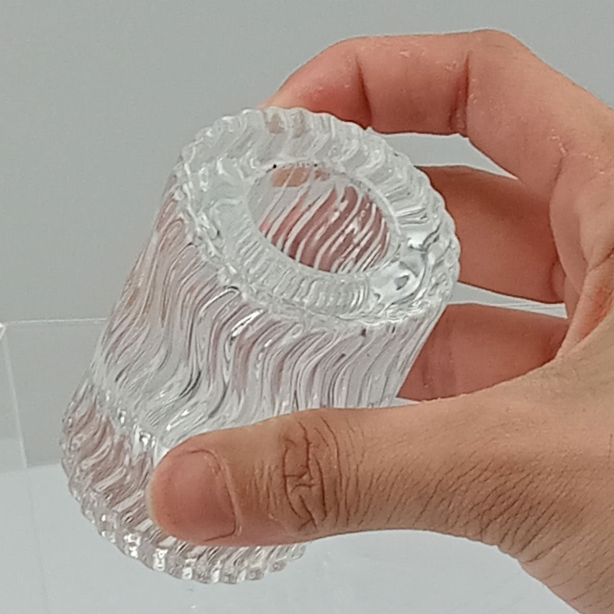 Castiçal de Vidro Transparente 7cm para Velas - Elegância e Sofisticação