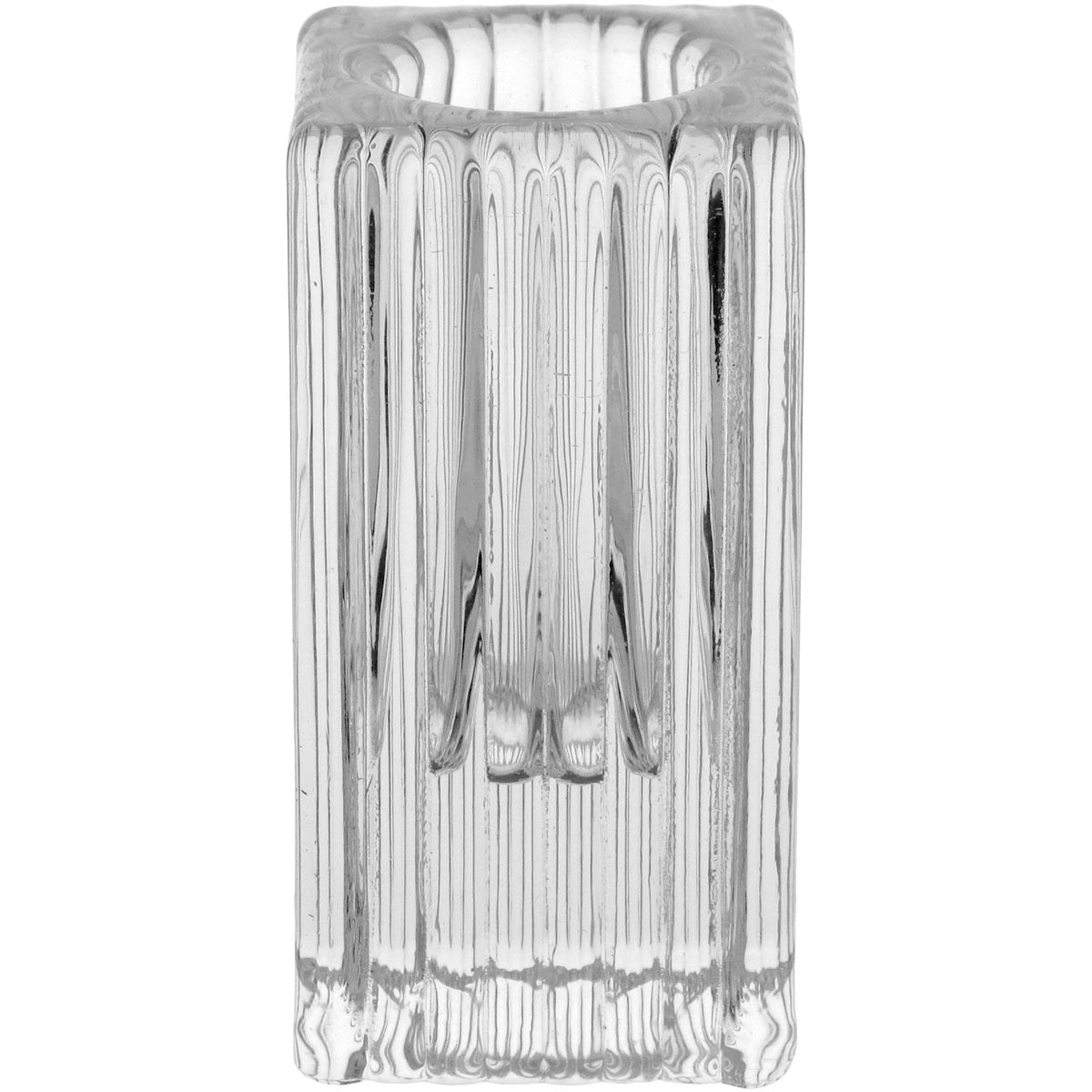 Castiçal de Vidro Transparente 7,7cm - Acessório de Decoração Elegante