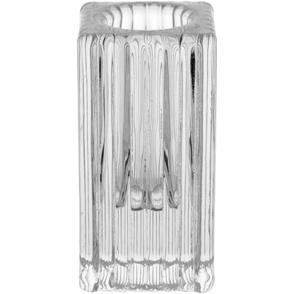 Castiçal de Vidro Transparente 7,7cm - Acessório de Decoração Elegante
