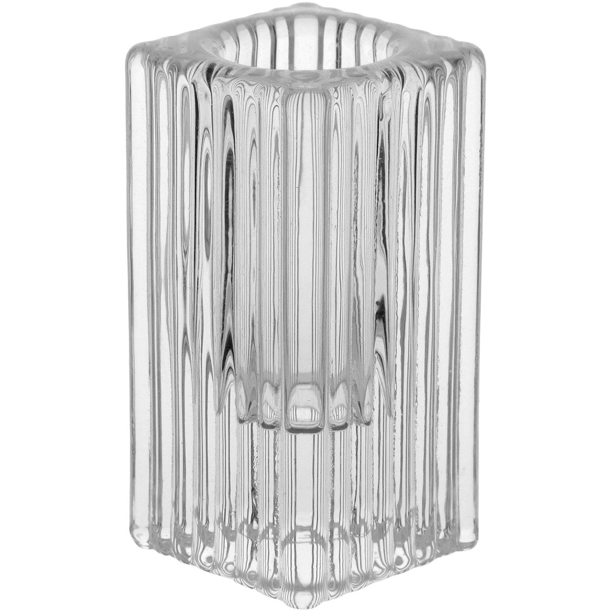 Castiçal de Vidro Transparente 7,7cm - Acessório de Decoração Elegante