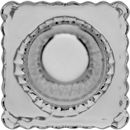 Castiçal de Vidro Transparente 7,7cm - Acessório de Decoração Elegante