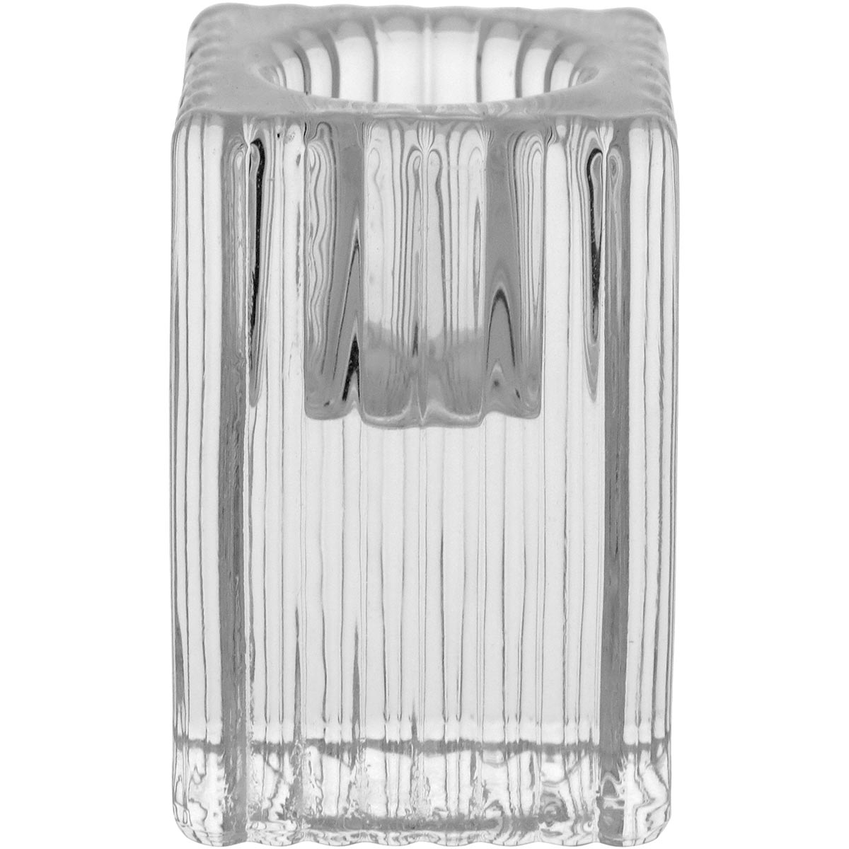 Castiçal de Vidro Transparente 6x4cm Porta Velas Elegante