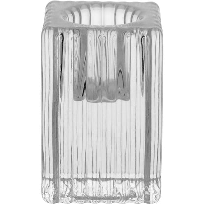 Castiçal de Vidro Transparente 6x4cm Porta Velas Elegante