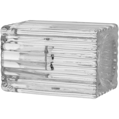 Castiçal de Vidro Transparente 6x4cm Porta Velas Elegante