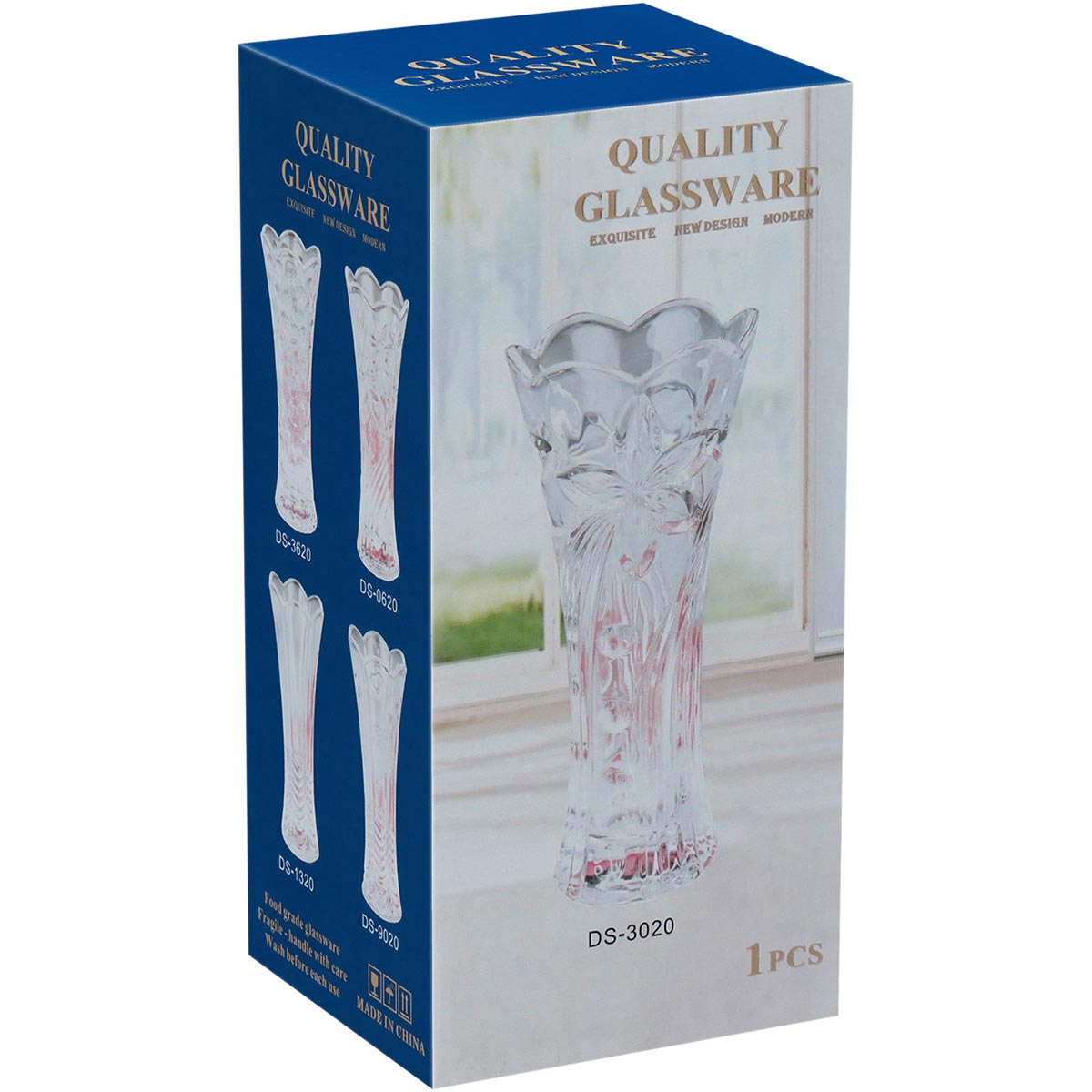 Vaso Vidro 19x9x9cm Transparente