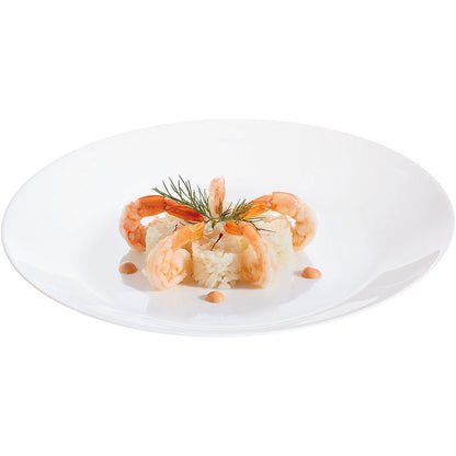 Conjunto 6 Pratos Rasos Branco Arcopal Zelie Vidro Temperado 25cm