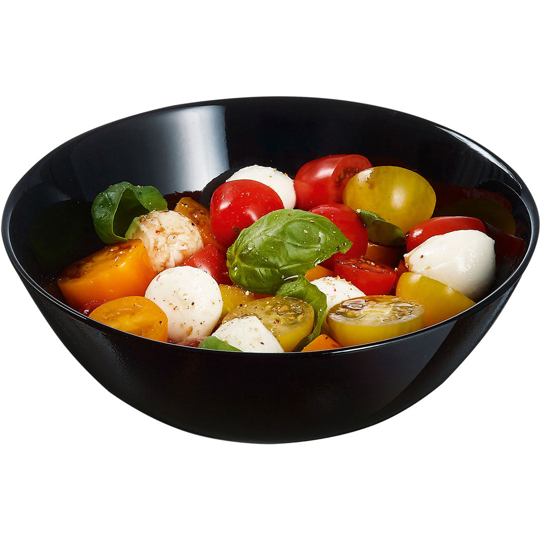 Saladeira de Vidro Temperado Preto Arcopal Zelie 16x16cm 5,7cm