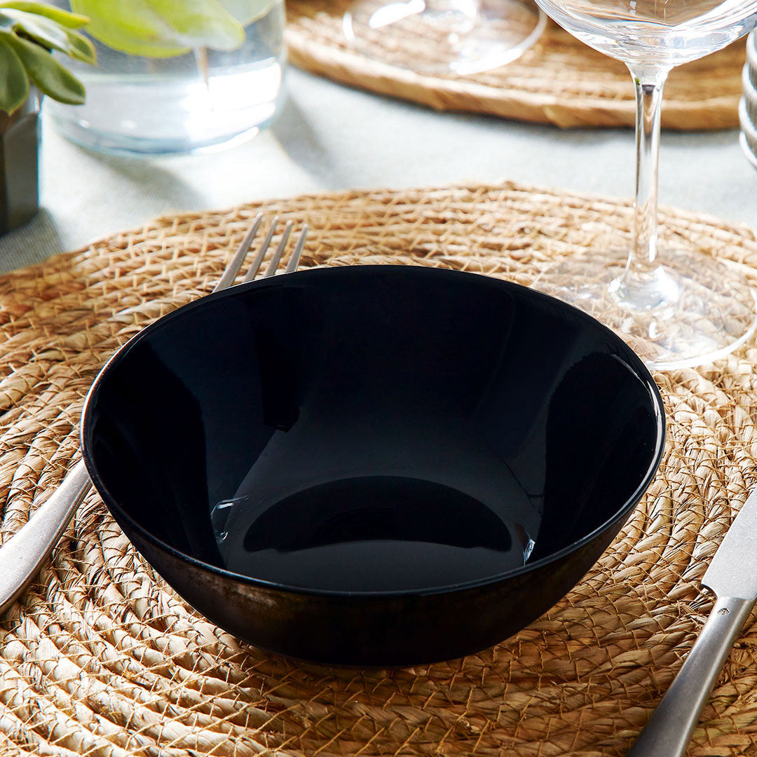 Saladeira de Vidro Temperado Preto Arcopal Zelie 16x16cm 5,7cm