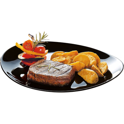 Prato Steak Luminarc Black Vidro Temperado 29,8x26cm 0,80kg