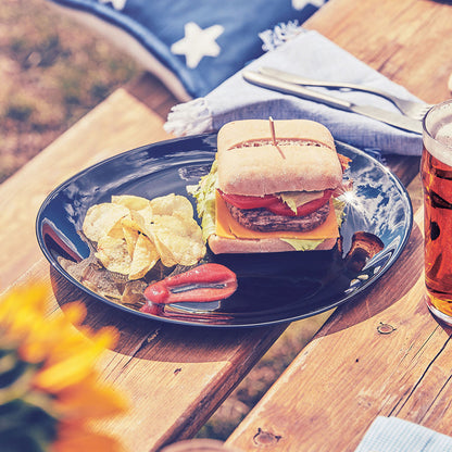 Prato Steak Luminarc Black Vidro Temperado 29,8x26cm 0,80kg