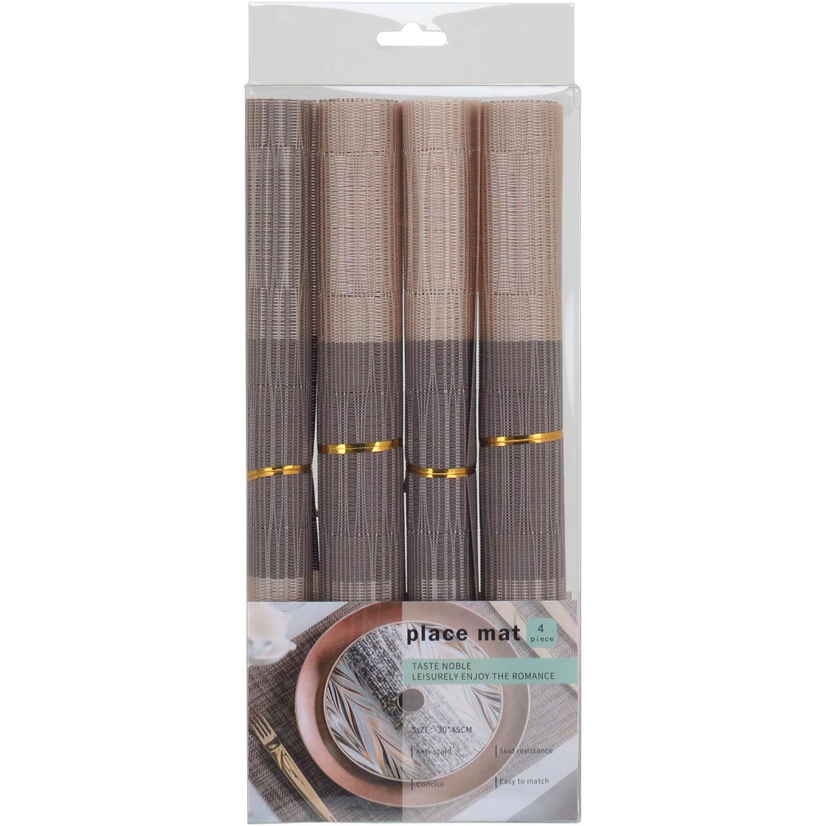 Conjunto 4 Lugares Americanos PVC 45x30cm Bege - Proteção e Estilo