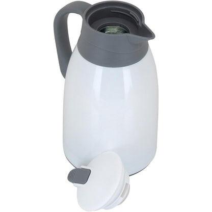 Garrafa Térmica Ampola 1L Branco Vidro e Plástico 25x16x13cm