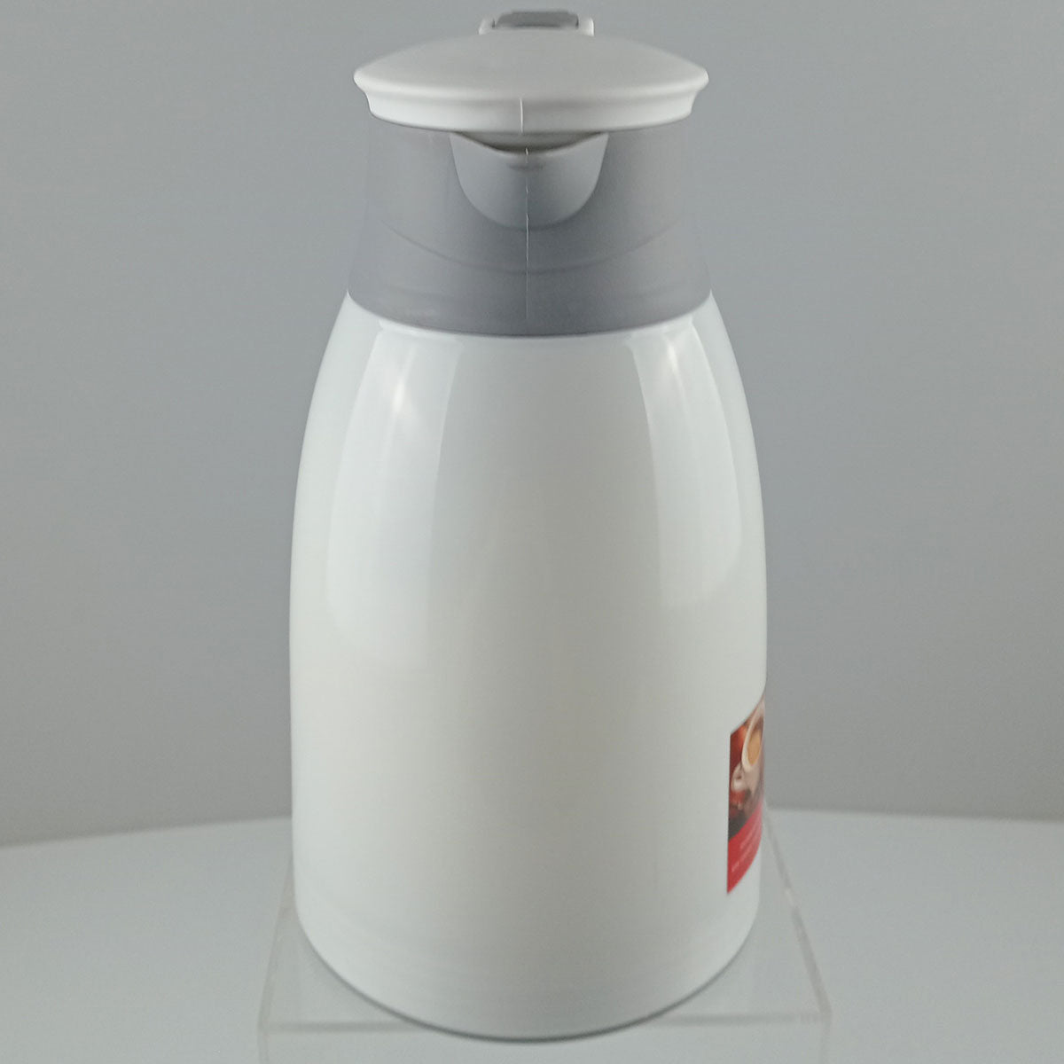 Garrafa Térmica Ampola 1L Branco Vidro e Plástico 25x16x13cm