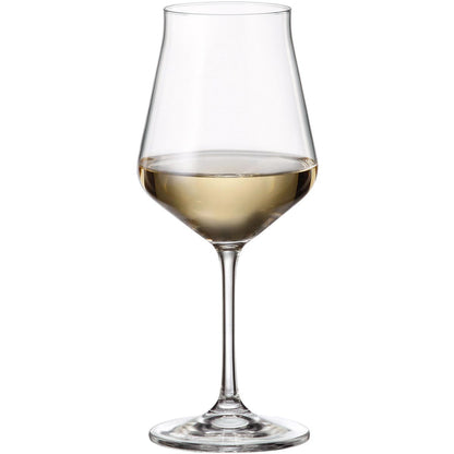 Conjunto 6 Taças Vinho Branco Bohemia Lida Cristal 450ml Transparente