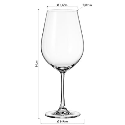 Conjunto 6 Taças de Vinho Bohemia Sarah Cristal 690ml Transparente