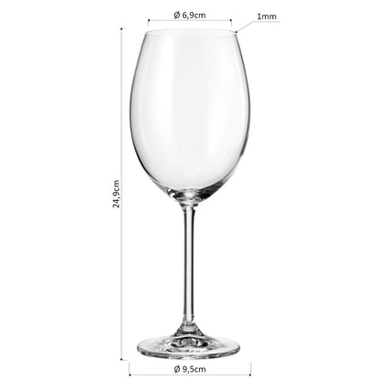 Conjunto 6 Taças de Vinho Bohemia Natalia Cristal 590ml Transparente