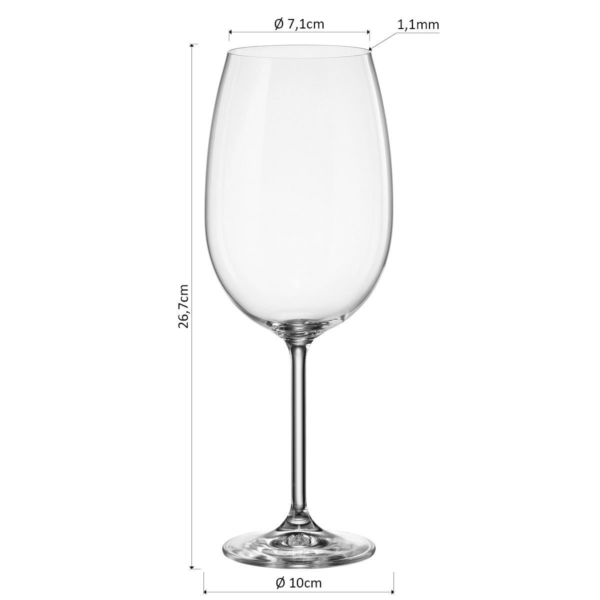 Conjunto 6 Taças de Vinho Bohemia Natalia Máxima Cristal 850ml Transparente