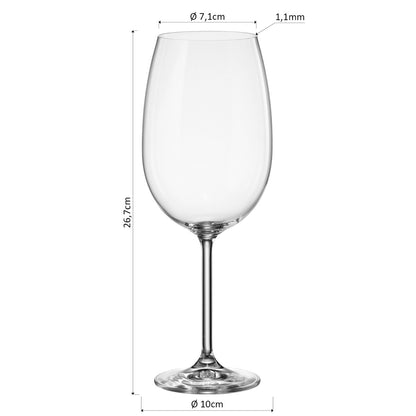 Conjunto 6 Taças de Vinho Bohemia Natalia Máxima Cristal 850ml Transparente