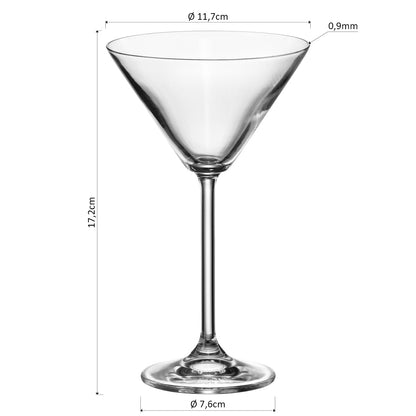 Jogo 6 Taças Martini Bohemia Natalia Cristal 280ml Transparente