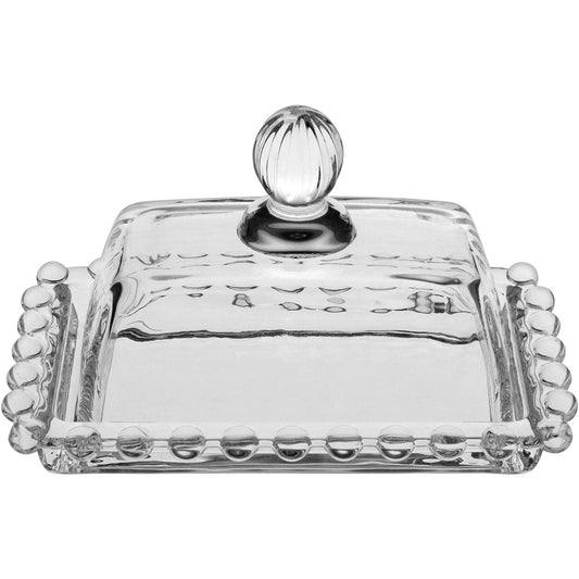 Manteigueira de Vidro Transparente 8x14cm - Elegante e Funcional
