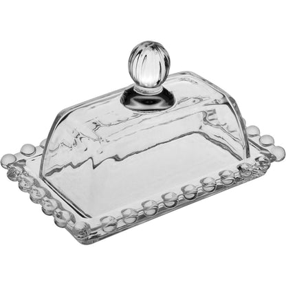 Manteigueira de Vidro Transparente 8x14cm - Elegante e Funcional