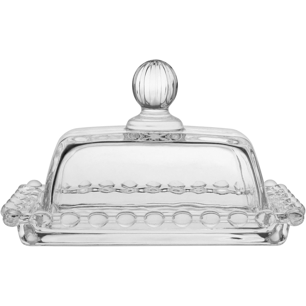 Manteigueira de Vidro Transparente 8x14cm - Elegante e Funcional