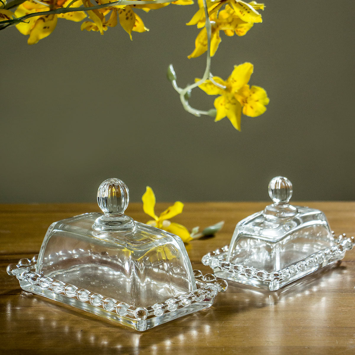 Manteigueira de Vidro Transparente 8x14cm - Elegante e Funcional