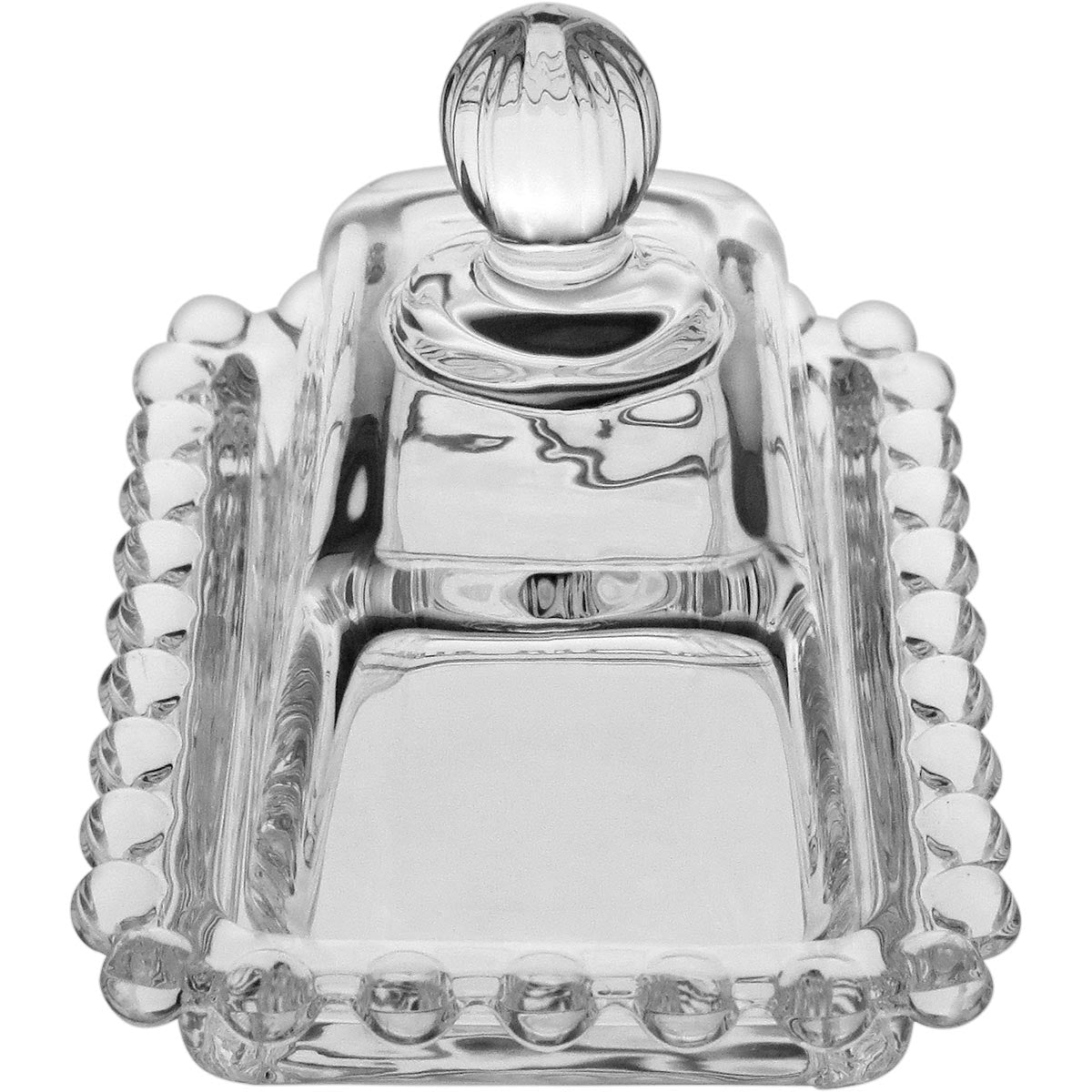 Manteigueira de Vidro Transparente 7x11cm para Mesa Elegante