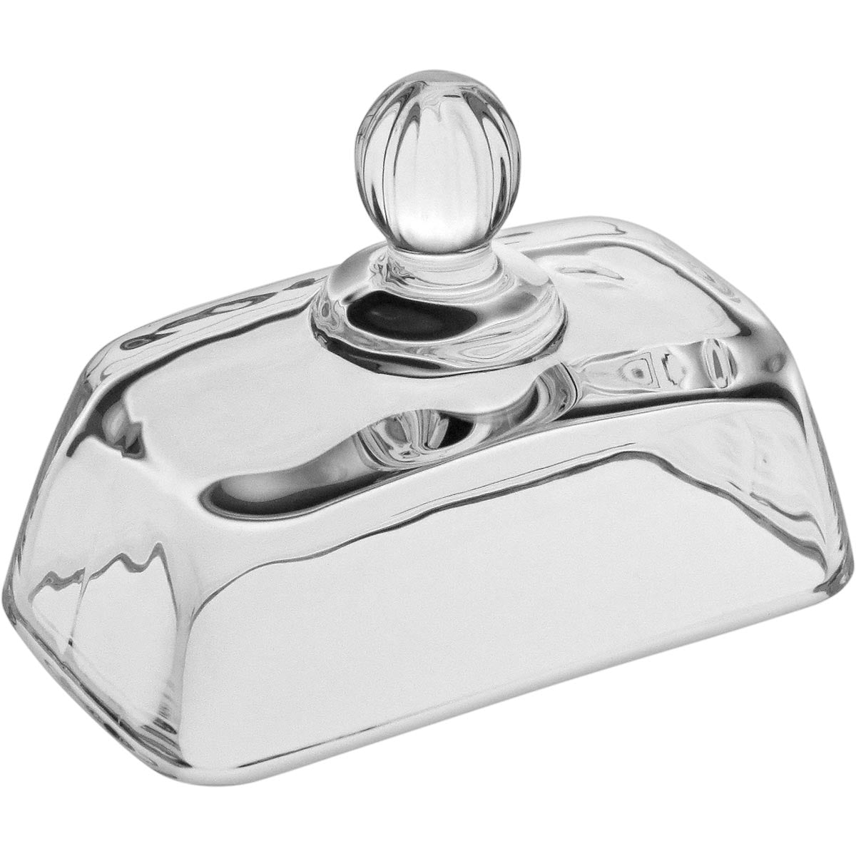 Manteigueira de Vidro Transparente 7x11cm para Mesa Elegante