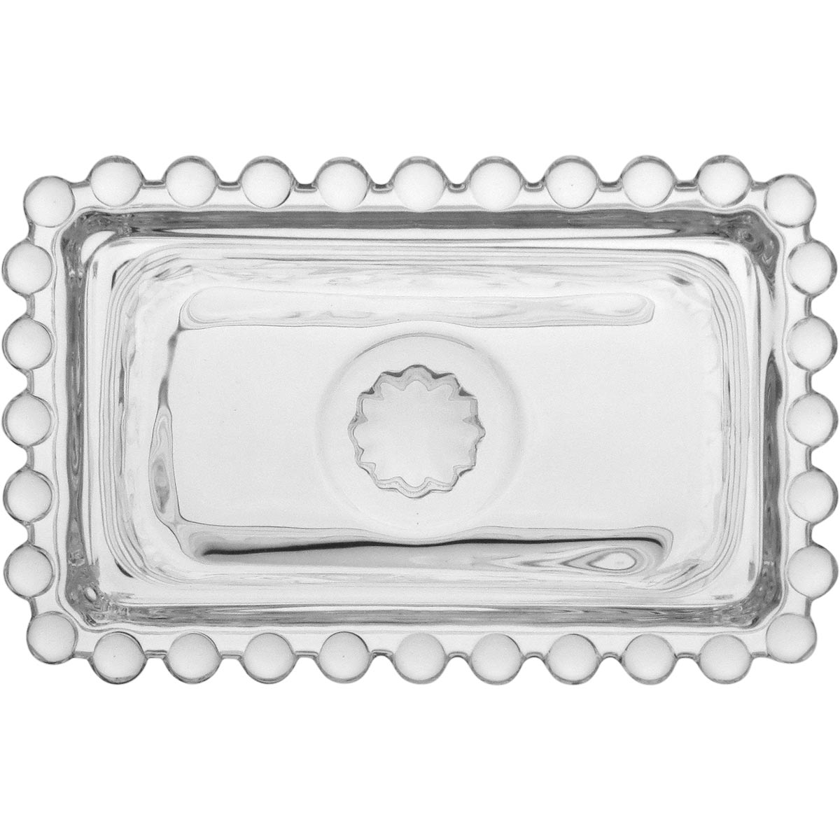 Manteigueira de Vidro Transparente 7x11cm para Mesa Elegante