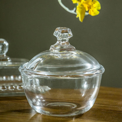 Açucareiro de Vidro Transparente 270ml com Tampa - Elegante e Funcional