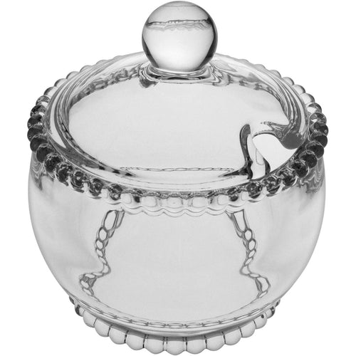 Açucareiro de Vidro Transparente 200ml com Tampa - 11x10cm