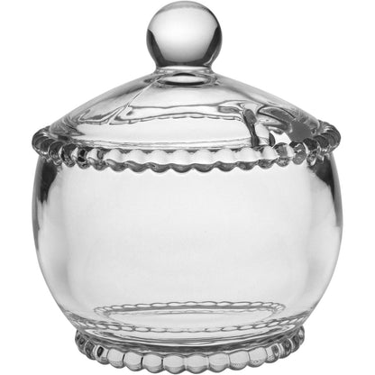 Açucareiro de Vidro Transparente 200ml com Tampa - 11x10cm