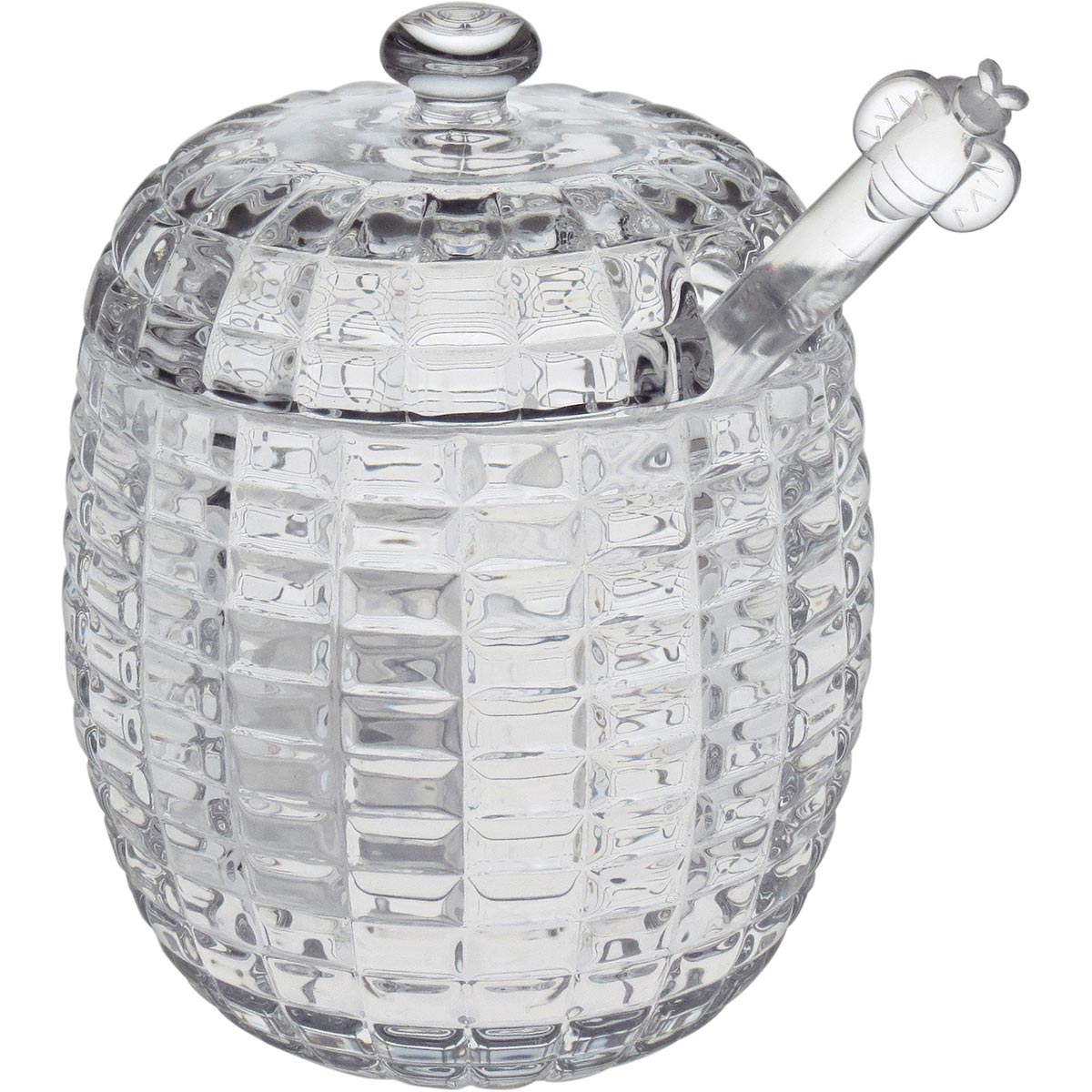 Meleira de Vidro Transparente 170ml com Colher 11x8x8cm