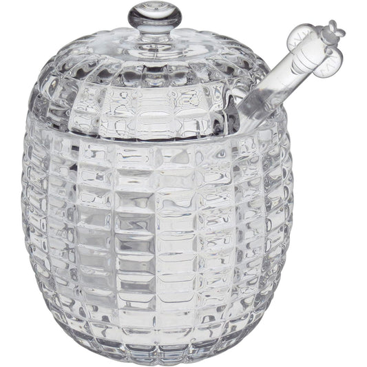 Meleira de Vidro Transparente 170ml com Colher 11x8x8cm