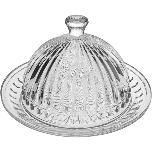 Queijeira de Vidro Transparente 13x20cm com Tampa - Ideal para Queijos