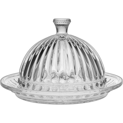 Queijeira de Vidro Transparente 13x20cm com Tampa - Ideal para Queijos