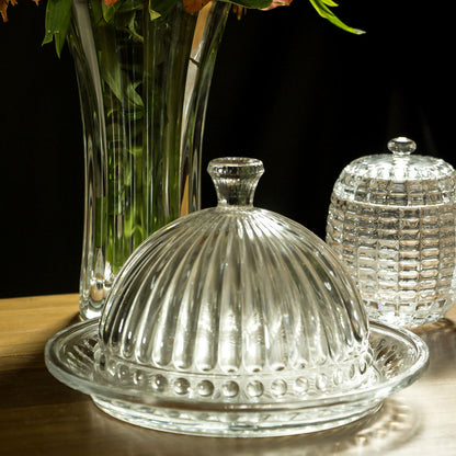 Queijeira de Vidro Transparente 13x20cm com Tampa - Ideal para Queijos