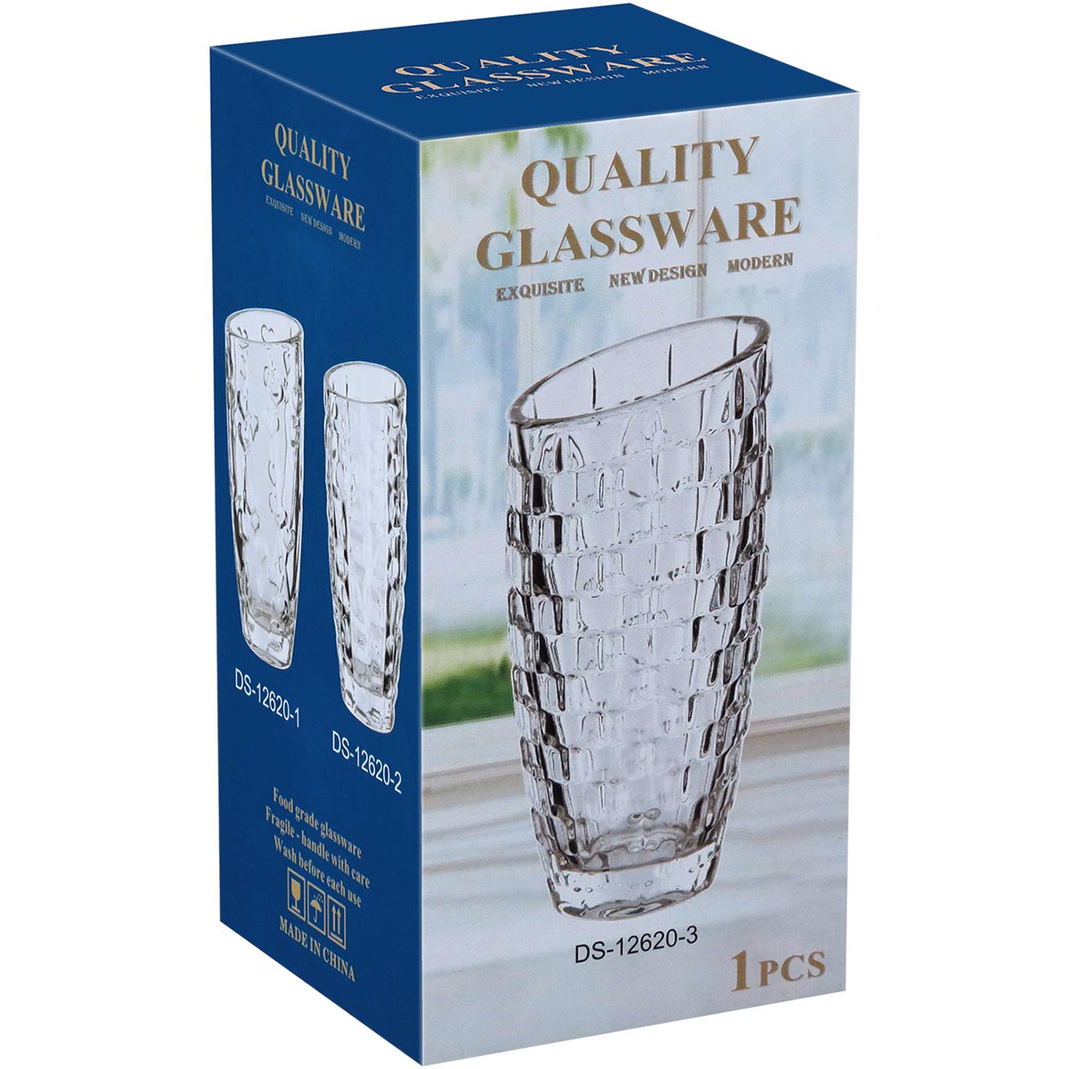 Vaso Vidro 19x9x9cm Transparente